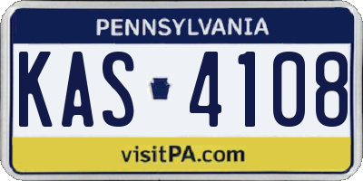PA license plate KAS4108