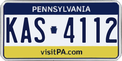 PA license plate KAS4112