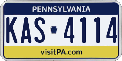 PA license plate KAS4114
