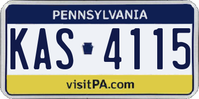 PA license plate KAS4115