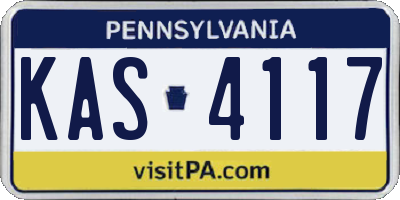 PA license plate KAS4117