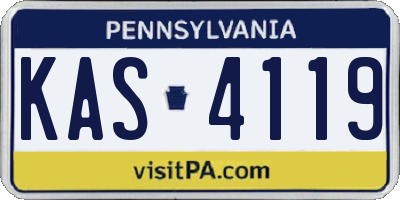 PA license plate KAS4119