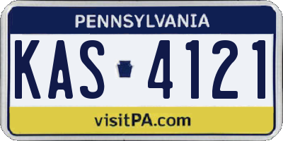 PA license plate KAS4121