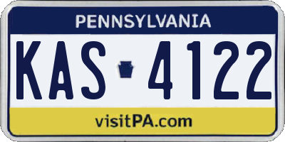 PA license plate KAS4122
