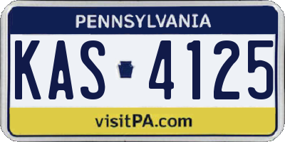 PA license plate KAS4125
