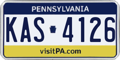 PA license plate KAS4126