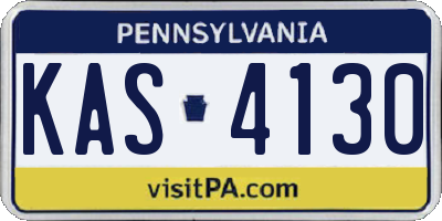 PA license plate KAS4130