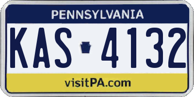 PA license plate KAS4132