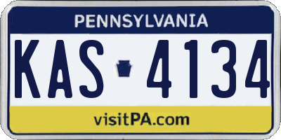 PA license plate KAS4134