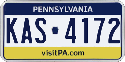 PA license plate KAS4172