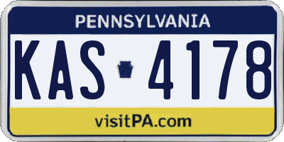 PA license plate KAS4178