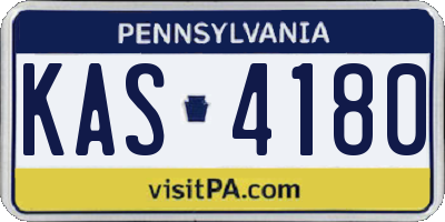 PA license plate KAS4180