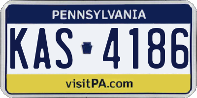 PA license plate KAS4186