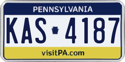 PA license plate KAS4187