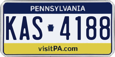 PA license plate KAS4188