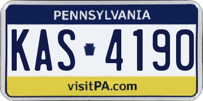 PA license plate KAS4190