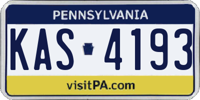 PA license plate KAS4193