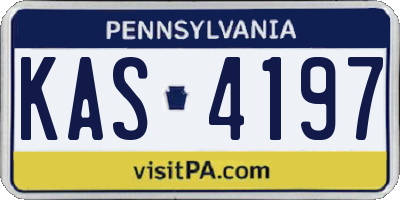 PA license plate KAS4197