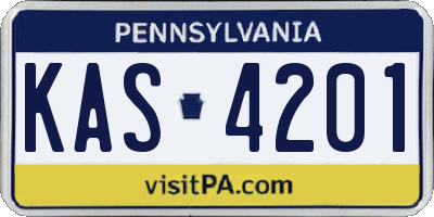 PA license plate KAS4201