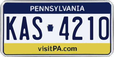 PA license plate KAS4210