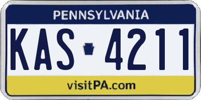 PA license plate KAS4211