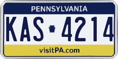 PA license plate KAS4214