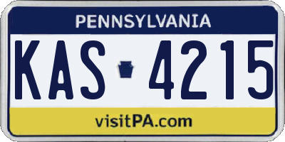 PA license plate KAS4215