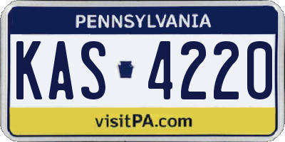 PA license plate KAS4220