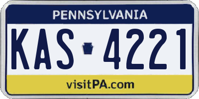 PA license plate KAS4221