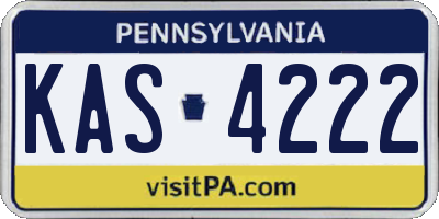 PA license plate KAS4222