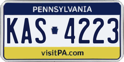 PA license plate KAS4223