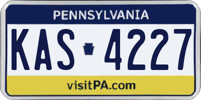 PA license plate KAS4227