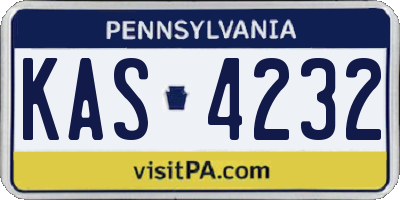 PA license plate KAS4232