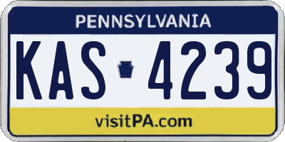 PA license plate KAS4239