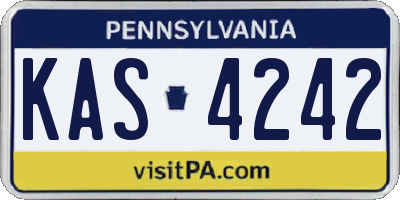 PA license plate KAS4242