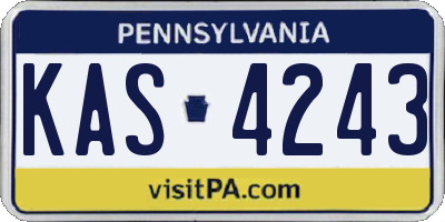PA license plate KAS4243