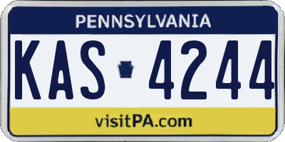 PA license plate KAS4244