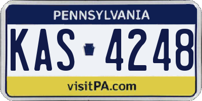 PA license plate KAS4248