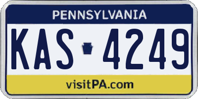 PA license plate KAS4249