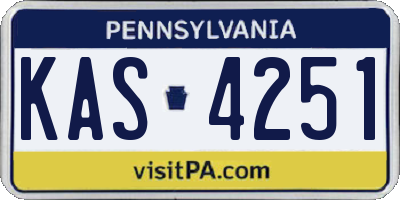 PA license plate KAS4251