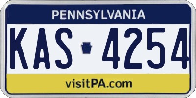PA license plate KAS4254