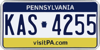 PA license plate KAS4255