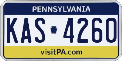 PA license plate KAS4260