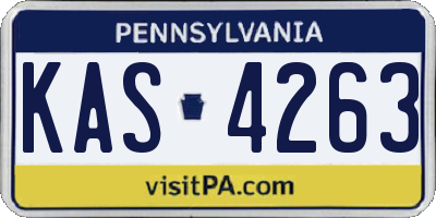 PA license plate KAS4263