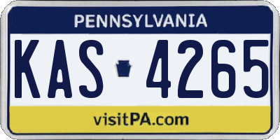 PA license plate KAS4265