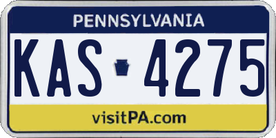 PA license plate KAS4275