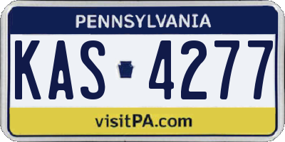 PA license plate KAS4277