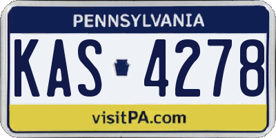PA license plate KAS4278