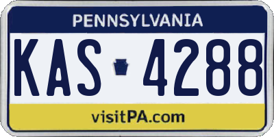 PA license plate KAS4288