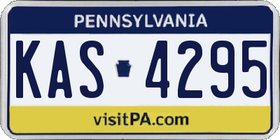PA license plate KAS4295